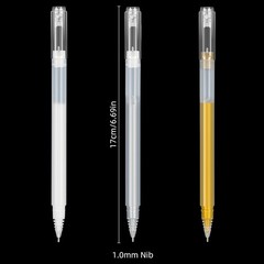 SMOOTHERPRO White Gel Pens, 3 Pcs 1.0 mm Bold 1 Count (Pack of 3),