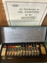 Vintage F Weber Co Petite Oil Sketching Outfit Art Paint In Box Tubes Untested