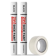 2-in-1 Black Acrylic Paint Marker 2-Pack for DIY Midsole Recoloring & Scuff Fix