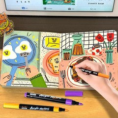 100 Colors Acrylic Paint Marker – Precision Brush Tip Paint Pens Work on Pape…
