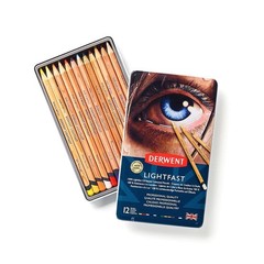 Derwent Lightfast Colored Pencils 12 Tin, Set of 12, 4mm Office Product