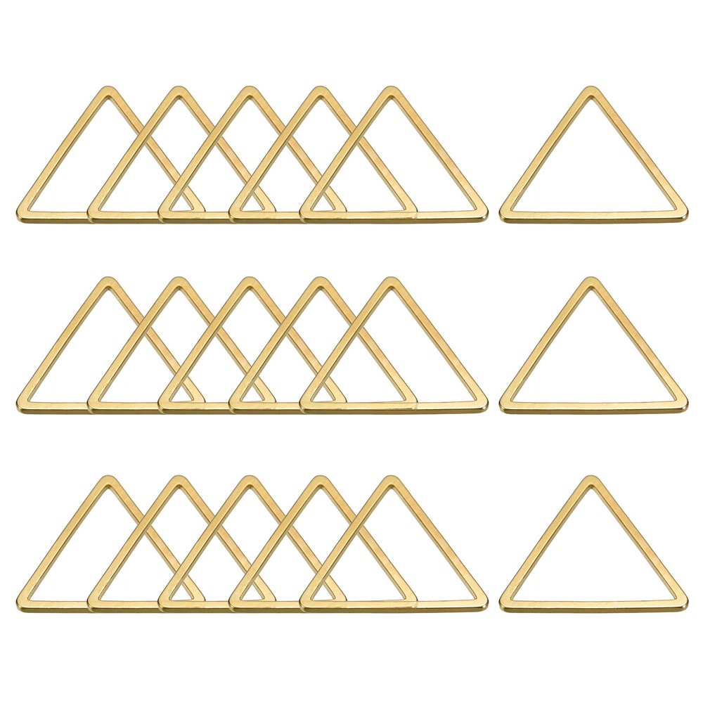 Triangle Earring Beads Circle, 15mm/0.6″ Brass Geometric, 50pcs