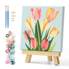 Framed Paint by Numbers for Adults – Colorful Flowers DIY Adult Paint by Number