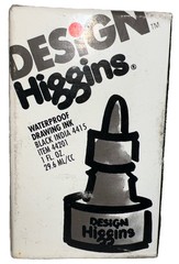 1- Higgins Black #4415 India And Waterproof Drawing Ink (1 oz.) (New/See Photos)
