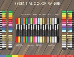 18 Double Sided Acrylic Paint Pens Assorted Vibrant Markers Set (0.7mm + 3.0mm)