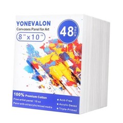 48-Pack 8×10 Inch Canvas Boards for Painting – Blank Canvas Boards – 48 Pieces