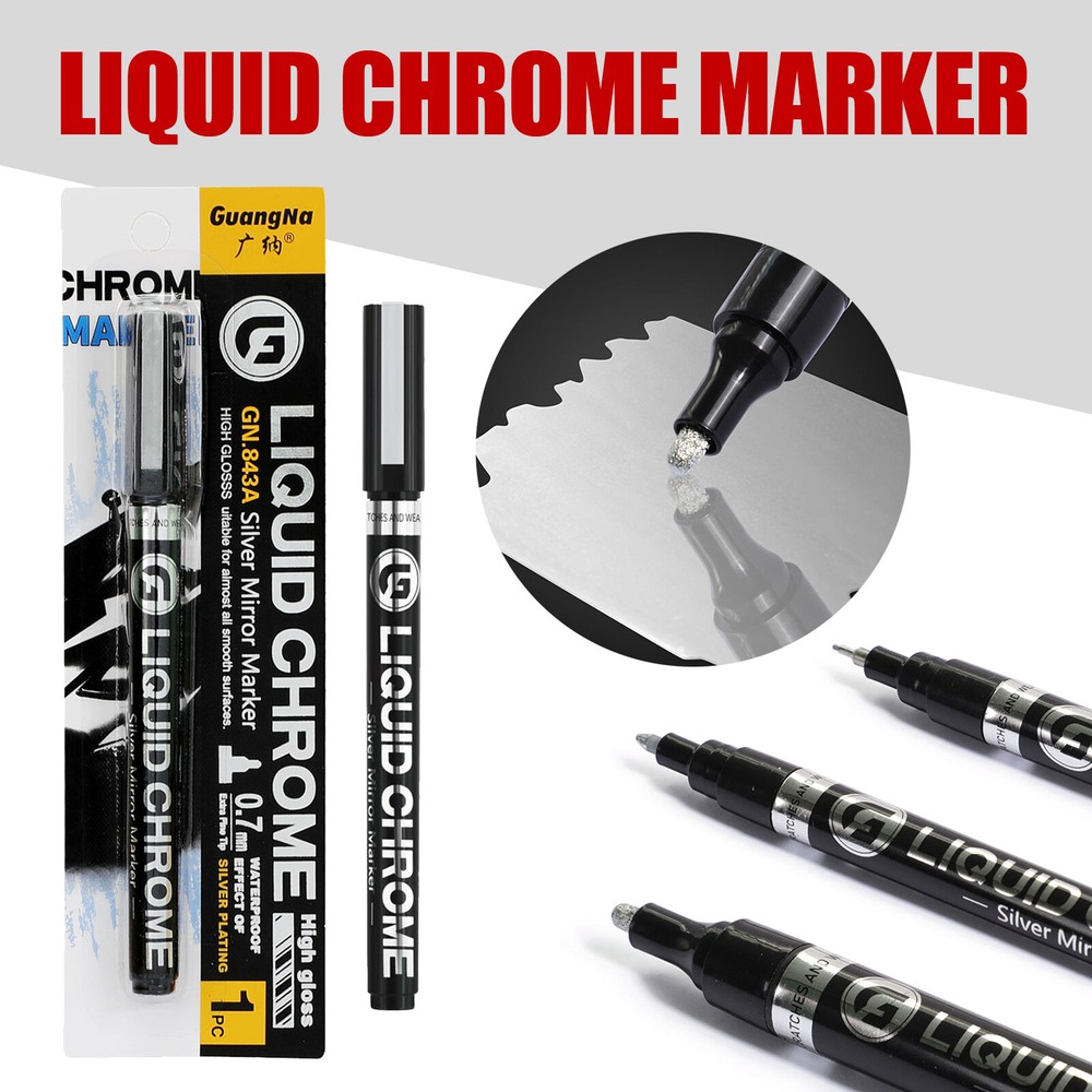 3PACK Liquid Chrome Marker Pump Model Silver Mirror DIY Highlight Multifunction