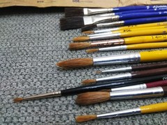 VTG Grumbacher Artists Brushes Oil Paint Watercolor MIXED LOT (14-BRUSHES) NEW