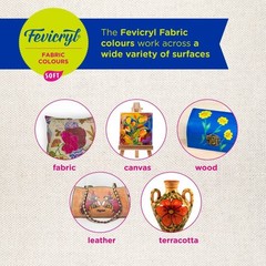 Pidilite Fevicryl Fabric Colour Kit-20ml for Fabric Painting (10 X 20ml, Multic)