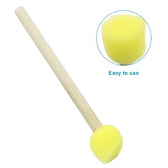 Round Sponge Brush Paint Set 40 PCS 15mm 0.6 Inch Foam Wood Handle DIY Tool
