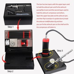 Cordless Portable Airbrush Kit with Holder and Replaceable Batteries for Art