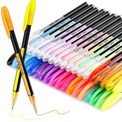 36 Colors Glitter Gel Pens Set Fine Point Coloring Journaling Drawing Pens