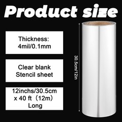 12 Inches x 40ft Acetate Sheets for Crafts 4 12 inches x 480 inches, clear