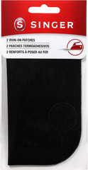 SINGER 00065 Iron-On Patches for Clothing Repair, 5-Inch by 5-Inch, 2-Count, Bla