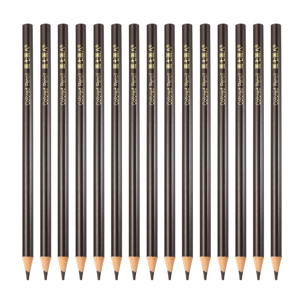 15PCS Colored Pencils Set, Wooden Oil Based Colored Drawing Pencil, Coffee