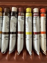 Vintage Grumbacher #322 Tole Painting Set Complete Oil Paint Kit Box Brushes USA