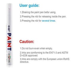 6PC White Paint Pen Marker Waterproof Permanent Car Tire Lettering Rubber Letter