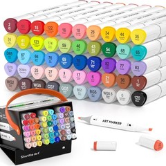 51 Colors Alcohol Markers, 50 Colors Dual Tip Art Marker Set Plus 1 Colorless…