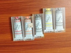 Lot Of 5 Vintage Grumbacher Pre-tested Oil Paint Tubes 1.25 Fl. Oz. NOS