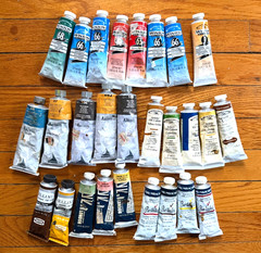 Vintage 37ml Artista, Belini, Grumbacher, Windsor & Newton / 27 tubes oil paint