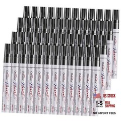 48 Paint Pens, Oil Based Permanent Markers Set – Quick Drying, Black