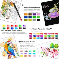 206 Drawing Set Sketching Kit,Art Supplies with 3-color Sketchbook & Coloring…
