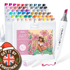 Ohuhu Alcohol Markers Pack of 60 Illustration Tone Kaala B Brush And Slim Broad