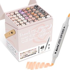 Skin Tone Alcohol Markers Oros 48 Colors Brush Chisel Tip Art Markers for Adult