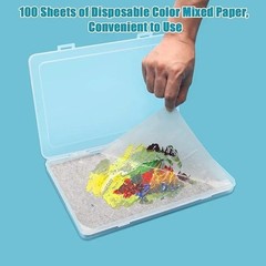 Stay Wet Palette for Acrylic Painting Wet Palette Tray with Sponges and 100 Pap