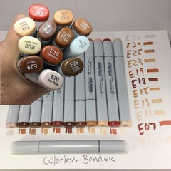 11 Copic Sketch Markers (E) 70, 39, 25, 23, 19, 18, 15, 13, 11, 07, 00 = SKINS