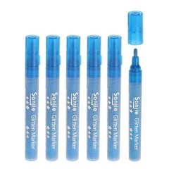 Metallic Marker Pens, 6pcs Paint Pens Shimmer Colored Markers, Sky Blue