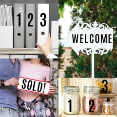 9 Sheets Letter Stickers, Vinyl Letters Number Stickers, Black Alphabet Style F
