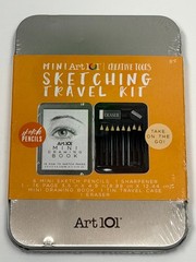 Art 101 Mini Sketching Travel Kit Drawing Set Tools Pencils Eraser Tin Case NEW