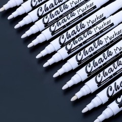 Versatile 12 Liquid Chalk Markers – Washable White Pens for Glass & More