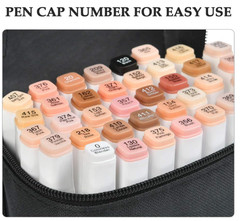 36 Colors Skin Color Markers Dual Tip Marker Pen Alcohol Based Marker w/case New