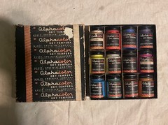 Weber Costello RARE Alphacolor Dry Tempera 12 Glass Jar Box Set Vintage 1960s