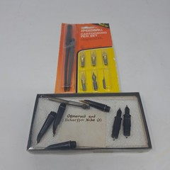 Vintage Speedball Cartooning Pen Set 2966 Hunt Osmoroid Sheaffer Nibs Bundle