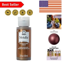 High-Pigmentation 2 fl oz Chocolate Brown Metallic Paint – Waterproof Finish