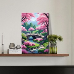 JOOZ Landscape Paint by Numbers Kit for Adults with Frame Cherry Blossom Pain…