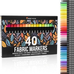 40 Fabric Markers Pens Set – Non Toxic, Indelible and Permanent Fabric Paint …