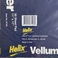 Helix Vellum 50 Sheet Pad (2 Pads) 11”x17” New Sealed