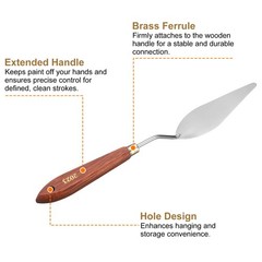 2pcs Painting Palette Knife 3.94″ x 1.38″ Stainless Steel Teardrop Blade