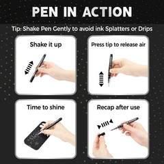 3Pcs Chrome Paint Markers, Silver Permanent Mirror Liquid Chrome Pens for Plasti
