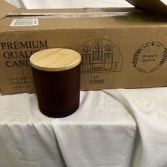 Aroparc 12 Pack 10oz Amber Candle Jars with Lids, Bulk Candle Container