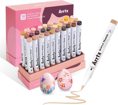 30 Colors Skin Color Acrylic Paint Pens, Skin Tone Paint Markers Paint Pens for