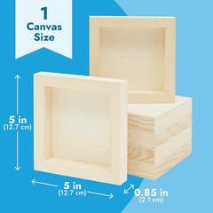 Wood Panel Canvases for Painting – 5 X 5 In, 0.85 in Thick, Pack of 6 – Unfinish