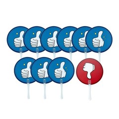 10x Thumbs up Thumbs Down Paddles Auction Signs for School Assessment Events