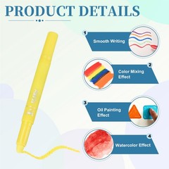 6 Pcs Tempera Paint Sticks, Long Paint Markers, Bright Yellow
