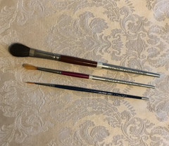 Lot of 3 Liquitex Artist Brushes including Size 4 Kolinsky Plus Round 590 Sable