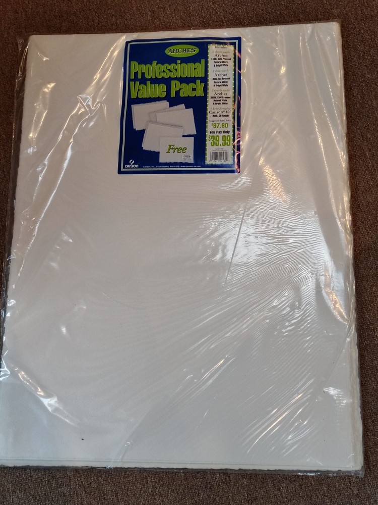 Arches VARIETY PACK NOS LARGE Cold Press Watercolour White 6 PACK Watercolor New